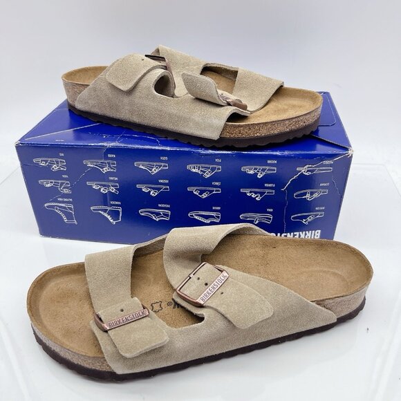 Birkenstock Arizona Sandal Taupe Suede EU 41 Womens US 10- 10.5 Regular - Picture 4 of 12